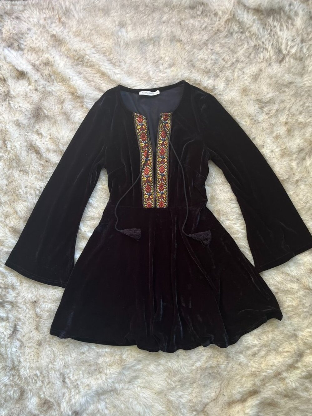 Velvet Long Sleeve Renaissance Nordic Cottage Dress